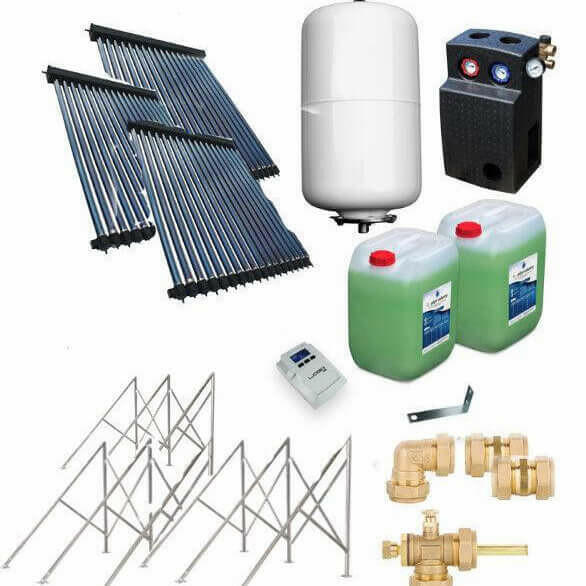 Solarpaket Röhrenkollektor HP22 Flachdach 10,83 mÂČ.