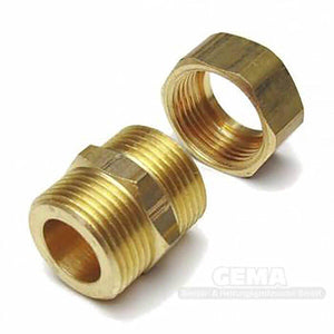 Messing Rohrfitting mit Schraubmutter für DN20 Solarleitung zur sicheren Verbindung
