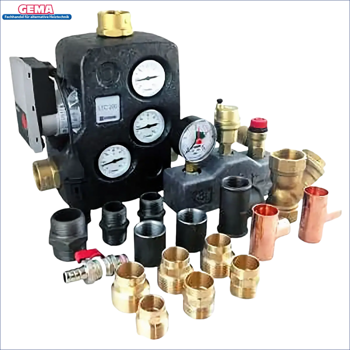 Plumbing components and manifold für Anschlusspaket Thermoflux Pelling Heizkessel