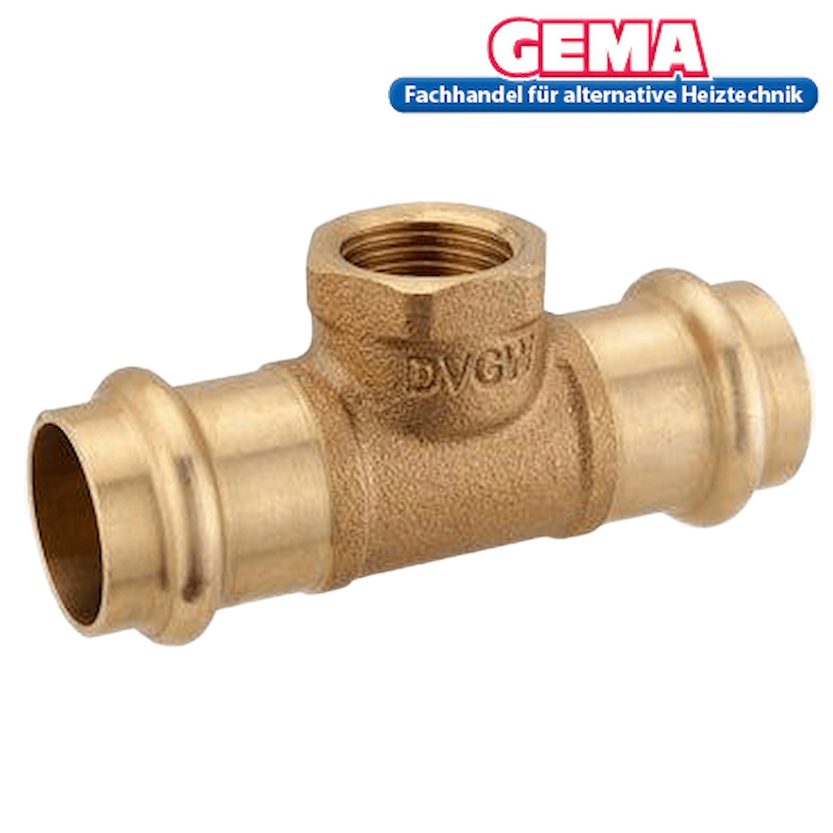 T-Stück 🔧 mit Gewinde zum Pressen, Profi-Pressfitting aus Messing, ideal für Heizungsinstallationen 💧.