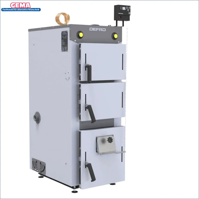Defro Firewood Plus 12 kW Vergaser-Scheitholzkessel 🔥 mit 3 Fächern für Holz und digitalem Thermostat, CE-konform ✔️.