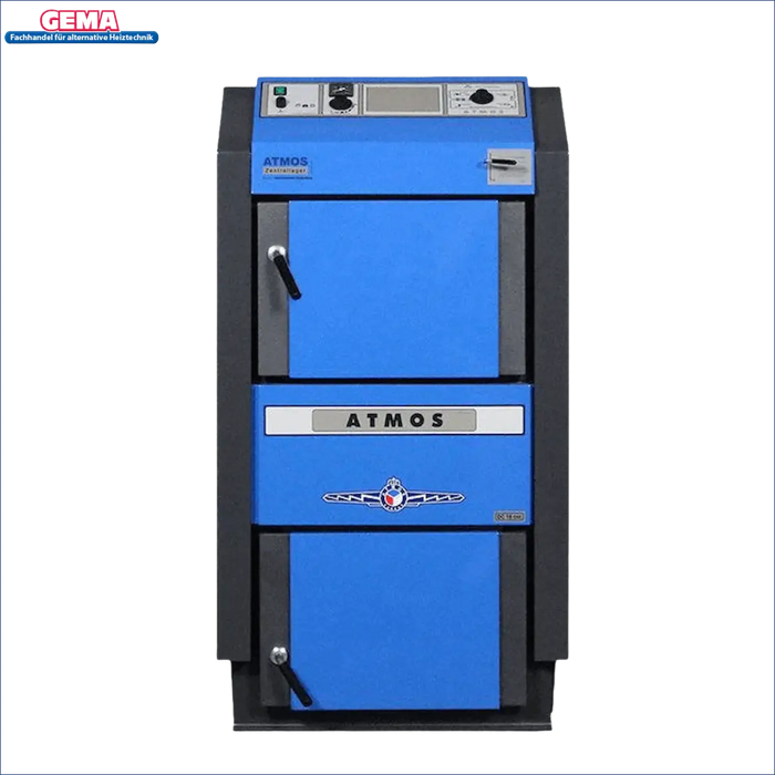 Blaue und graue Holzvergaser Atmos DC 50GSE Holzvergaser mit Gaserzeugungssystem