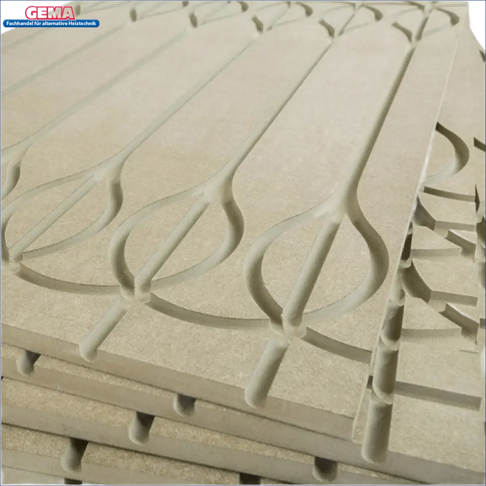 Interlocking beige Fliesen auf MDF-Flächenheizsystem Basisplatte 1200x600x18