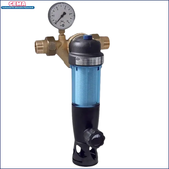 Wasserfilter mit Druckmesser und voll drehbarem Anschlussflansch, manuelle Rückspülfilter für das SYR-Filterprogramm