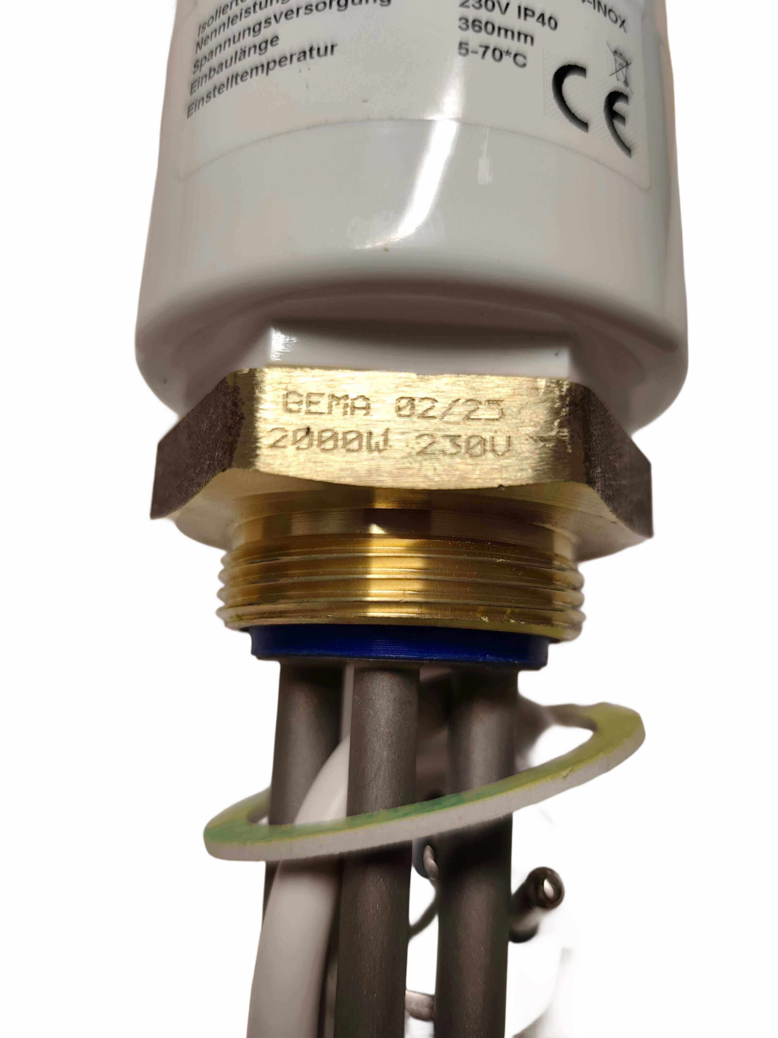 Immersion heater element für Trinkwasserspeicher 100 Liter mit 2,0 kW Heizstab