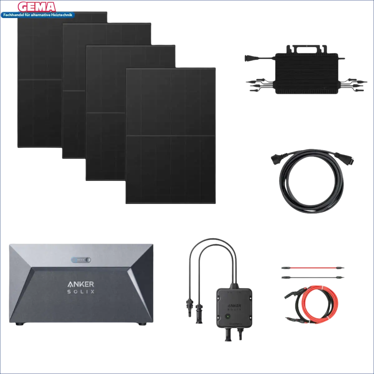 Solar-Panel-Kit für 1780Wp Balkonkraftwerk mit 1,6kW Speicher