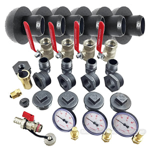 Plumbing manifold mit Ventilen und Fittings für komplettpaket Thermoflux Pelling mit liter Pufferspeicher