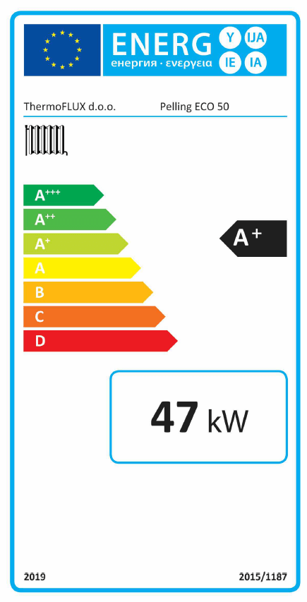 Pelletkessel Thermoflux Pelling Eco 50kW/185kg.