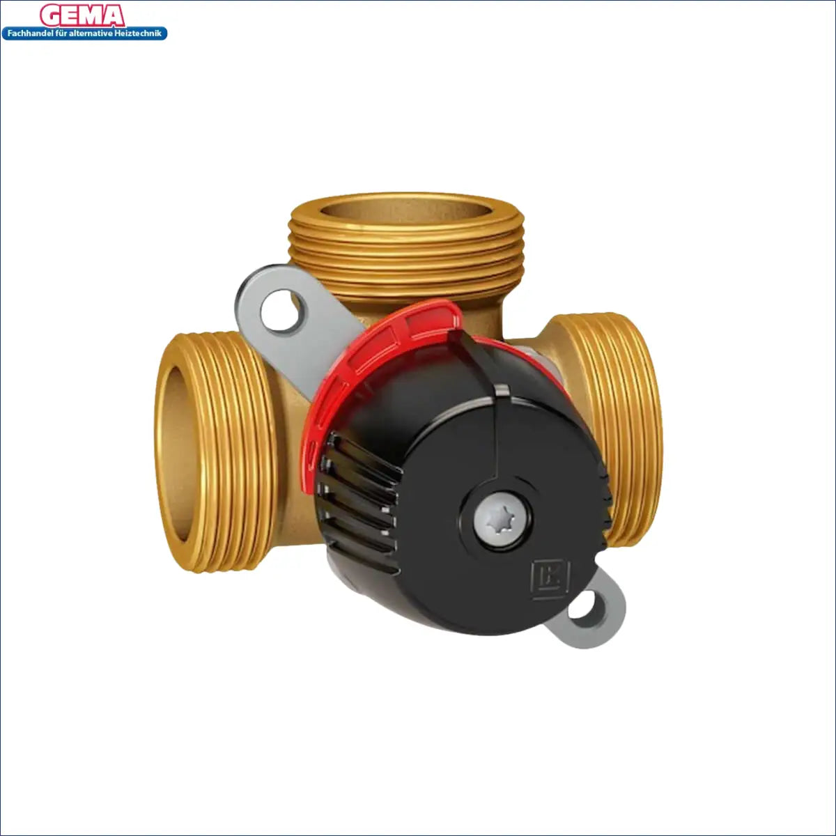 Brass plumbing valve mit rotem und schwarzem Griff, robustes CW617N Material für 3-wegs Mischer