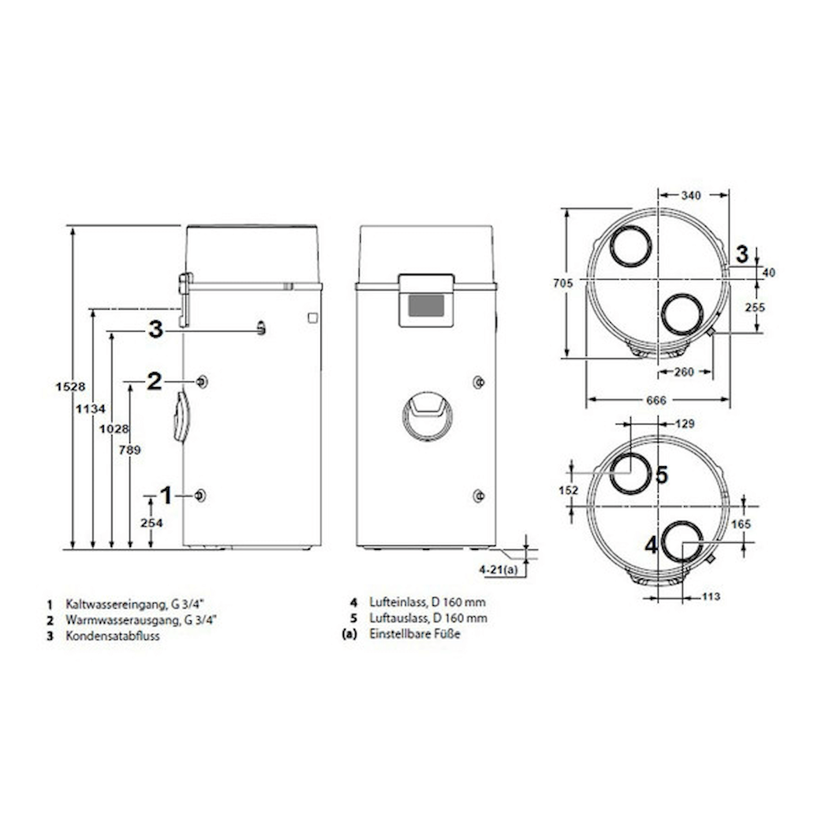 Remeha Warmwasser-Wärmepumpe Azorra Ace 200 Liter 2,4 kW.