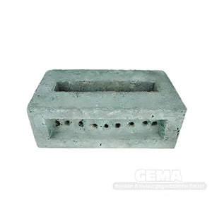 Rectangularer Betonblock mit Löchern für Festbrennstoffkessel Irleh Plus Heizkessel Irleh Plus passend
