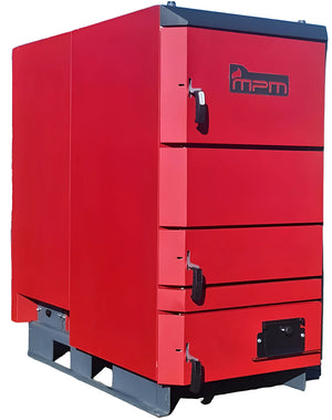 MPM Wood Plus 6 kW Holzvergaserkessel 🔥 – effizienter Festbrennstoffkessel in rot, innovative Verbrennungstechnologie.