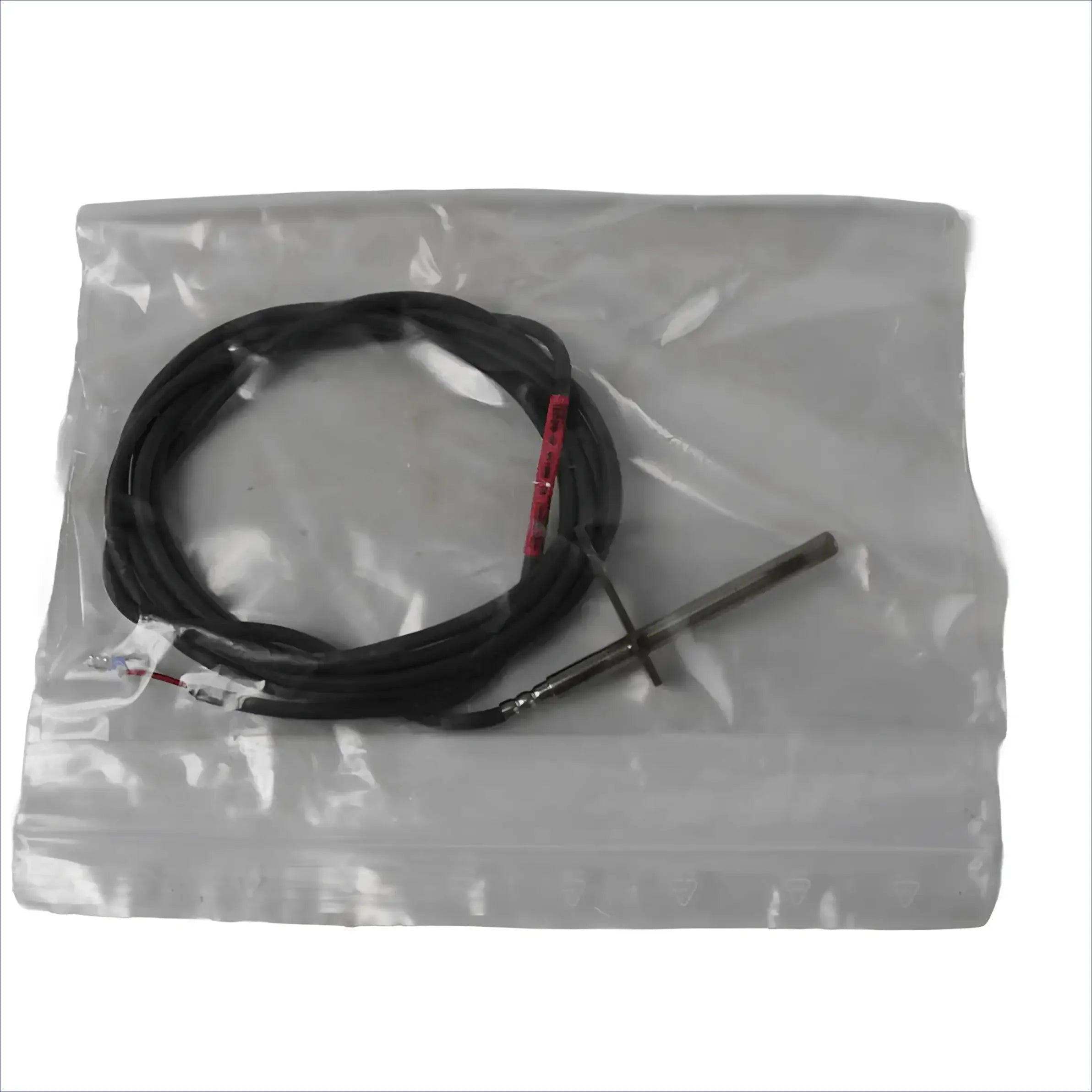 Attack Abgassensor Metall mit schwarzem Kabel in Plastiktasche für Holzkessel