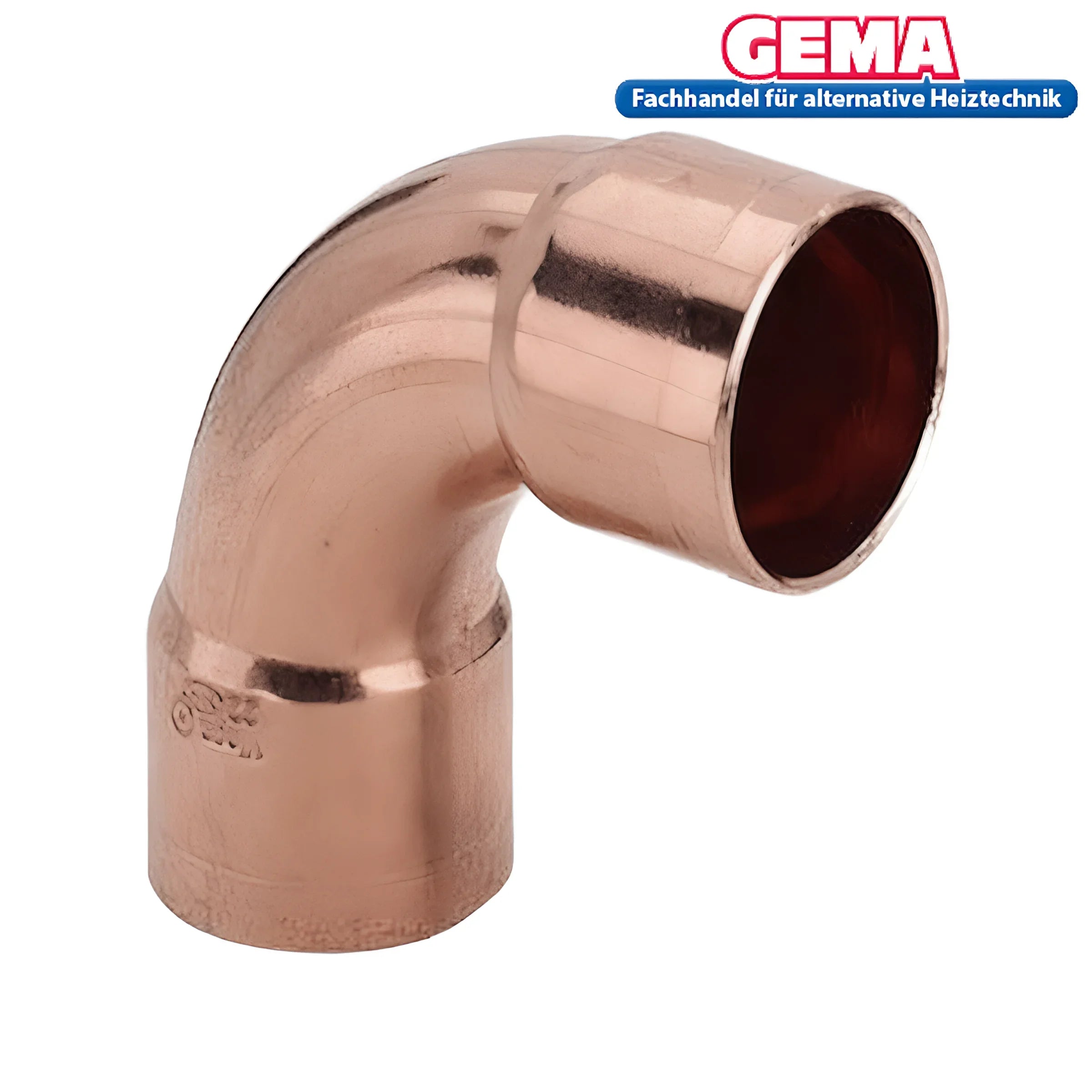 Kupfer 90-Grad Lötfitting für Boilerinstallation aus der Produktlinie Bögen zum Löten