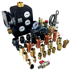 Assorted plumbing fittings and components for Thermoflux 25/135 plus Solarpaket IV 11.95 m³
