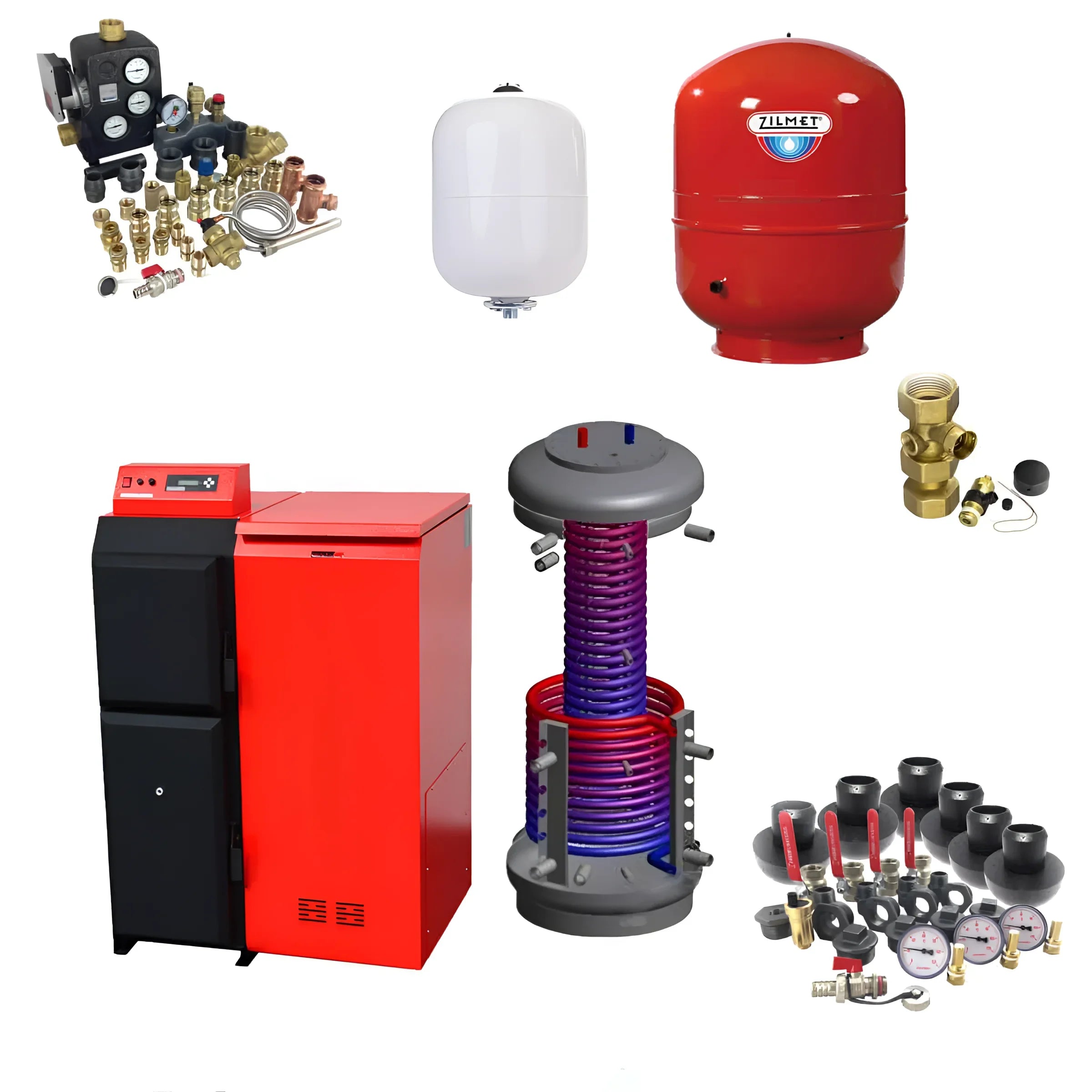 🔧 Heizsystem Komponenten: Pelletkessel, Hygienespeicher, Wärmetauscher & Zubehör für effiziente Wärme und Warmwasser.