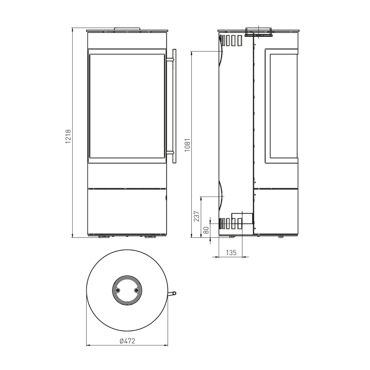 Kaminofen Pular Compact 5 kW von Olsberg in Schwarz.