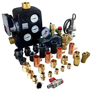 Bild von Sanitärkomponenten und Messgeräten für Thermoflux 25/135 plus Solarpaket IV 11.95 m³