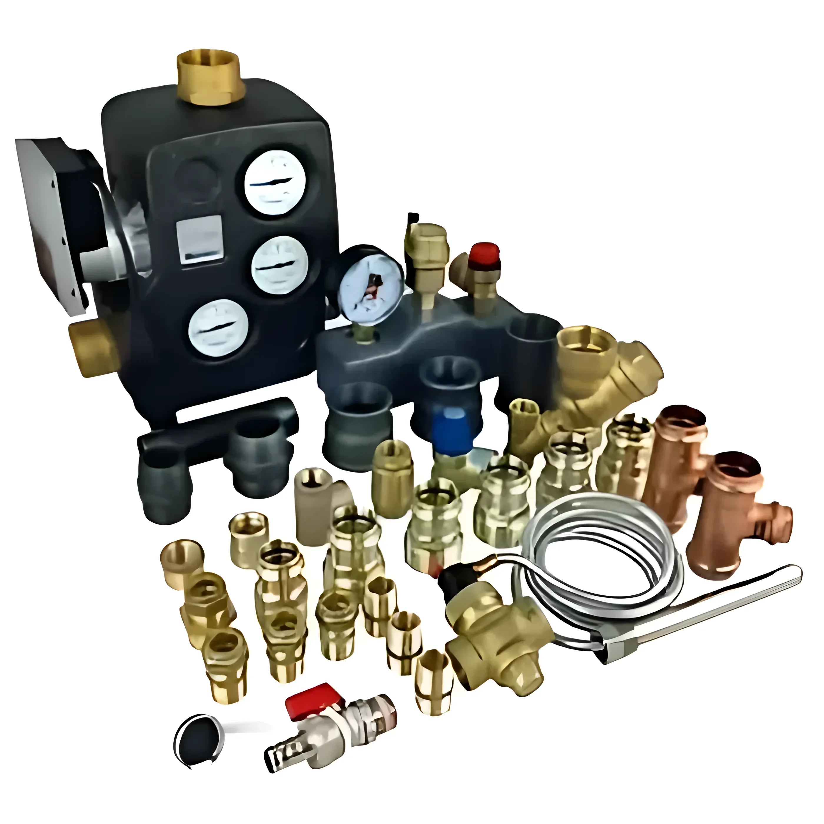 Heizungszubehör Set mit Kesselsystem, Messgeräten und Armaturen für effiziente Heiztechnik 🔧💧