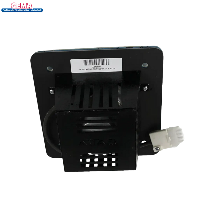 Schwarzes Metall elektronisches Bauteil vom Attack Wood & Pellet Gebläse komplett