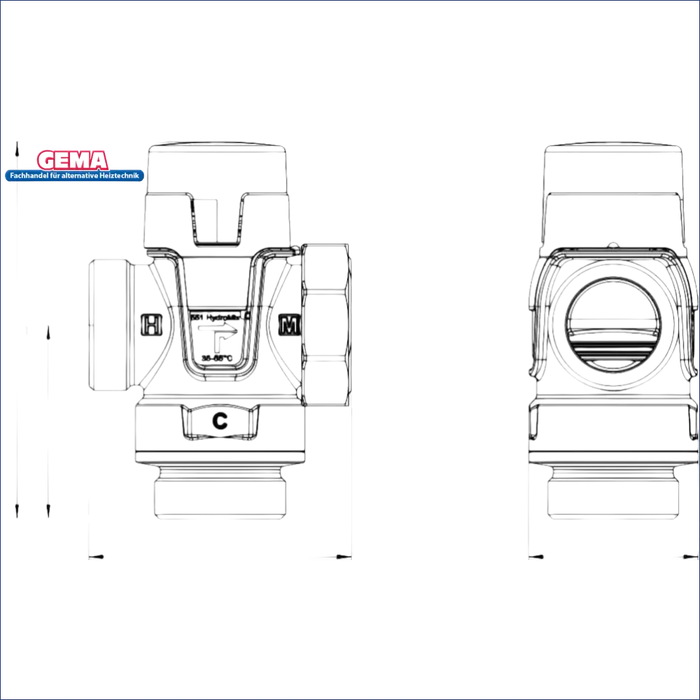 Brauchwassermischer LK 551 HydroMix 1 Außengewinde mit Abmessungen für Sanitärinstallationen