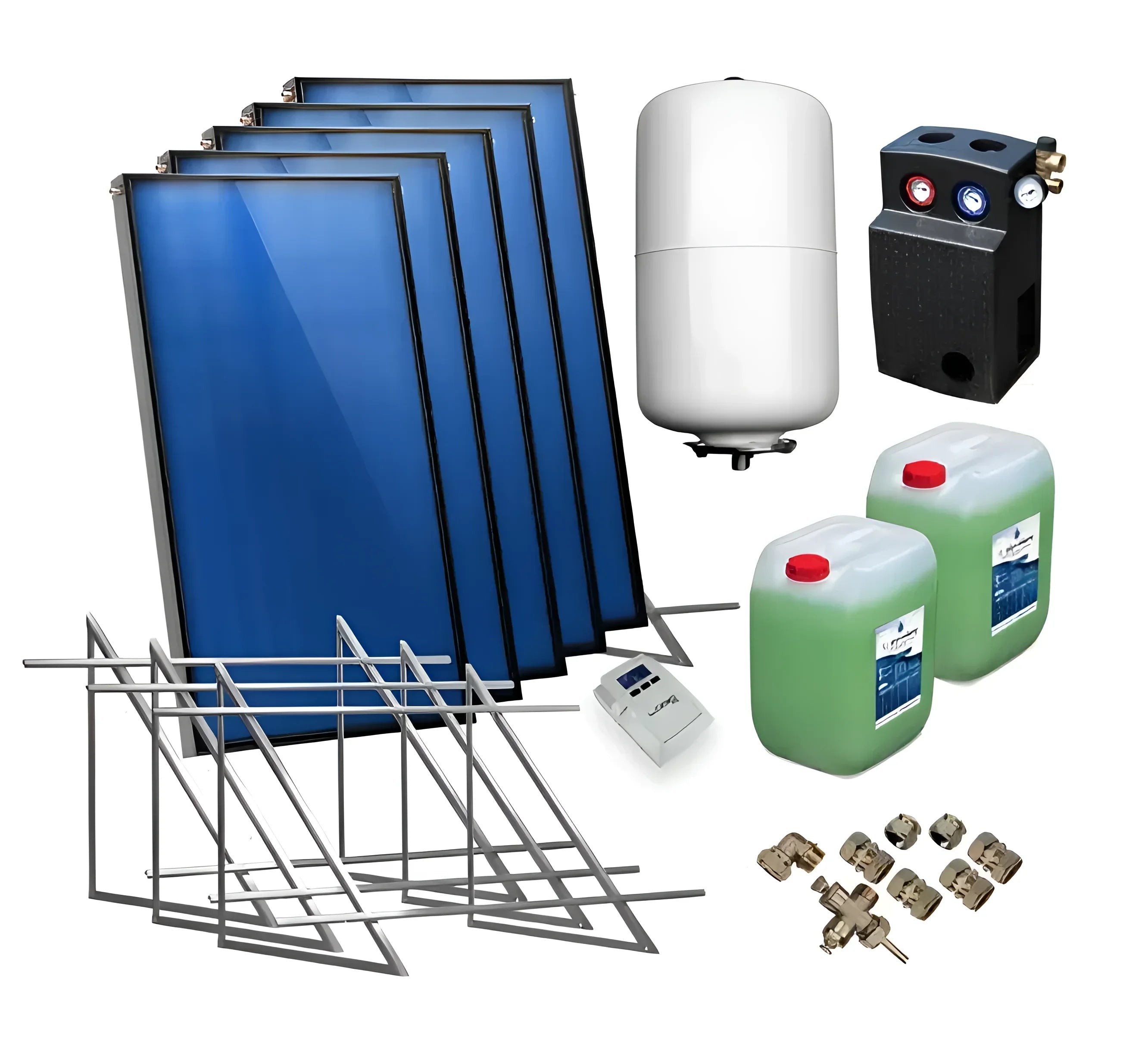 Bild der Komponenten des Thermoflux 25/135 plus Solarpaket IV für solarstation GPS PWM