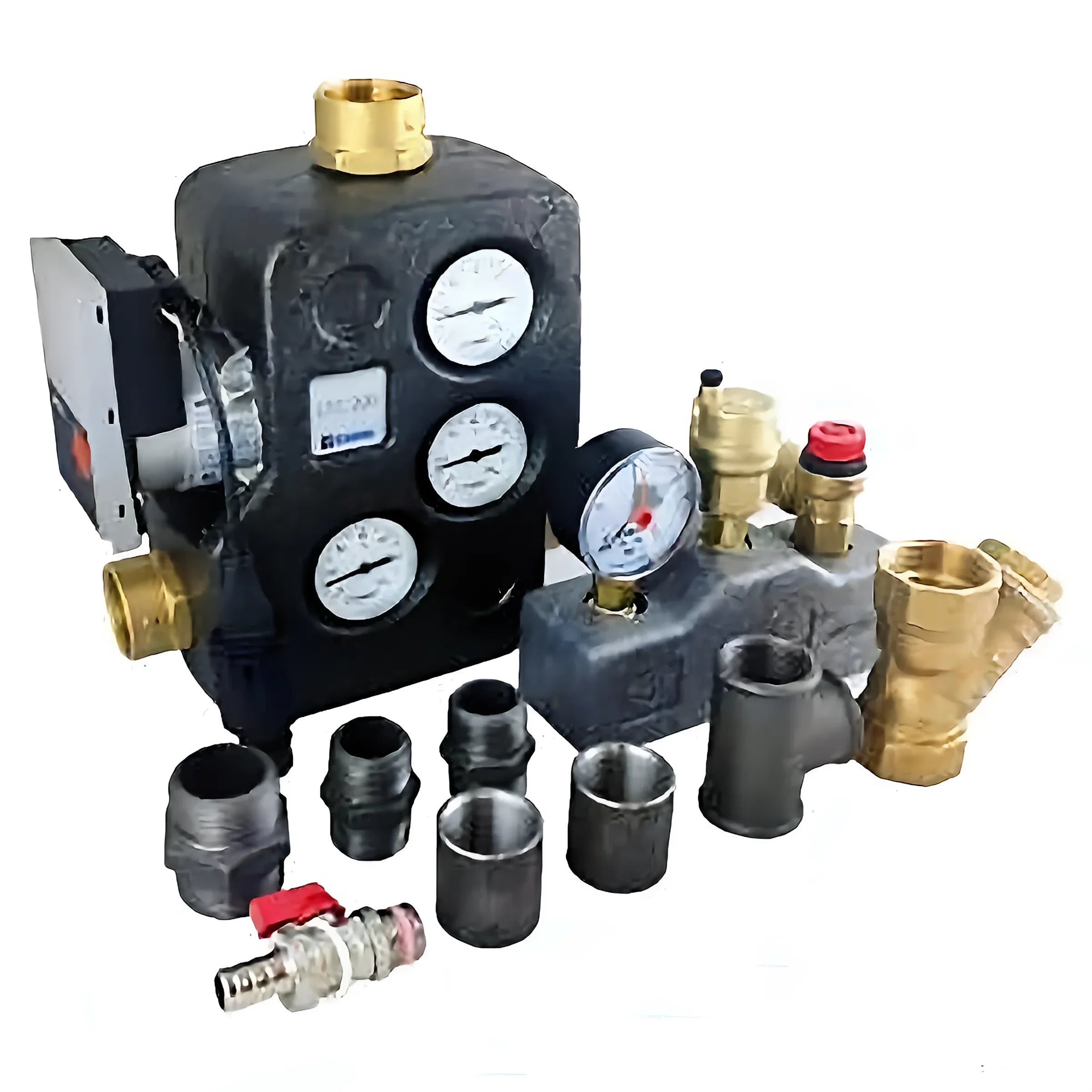 Plumbing manifold mit Dichtungen und Anzeigen für Thermoflux Pelling 25/135 mit hygiene-frischwasser-kombispeicher