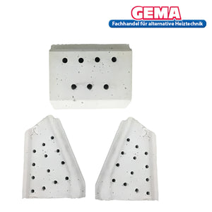 Perforierte graue Feuerfeststeine für Heizsysteme im Produkt Keramiksteine für Pelletbrenner Ecofire E+ und ES+