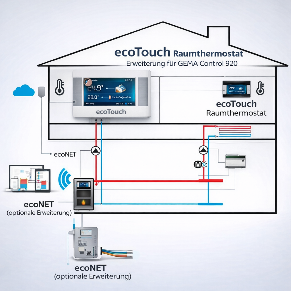 Plum Ecotouch Room Thermostat Extension GC920 за контрол на отоплението