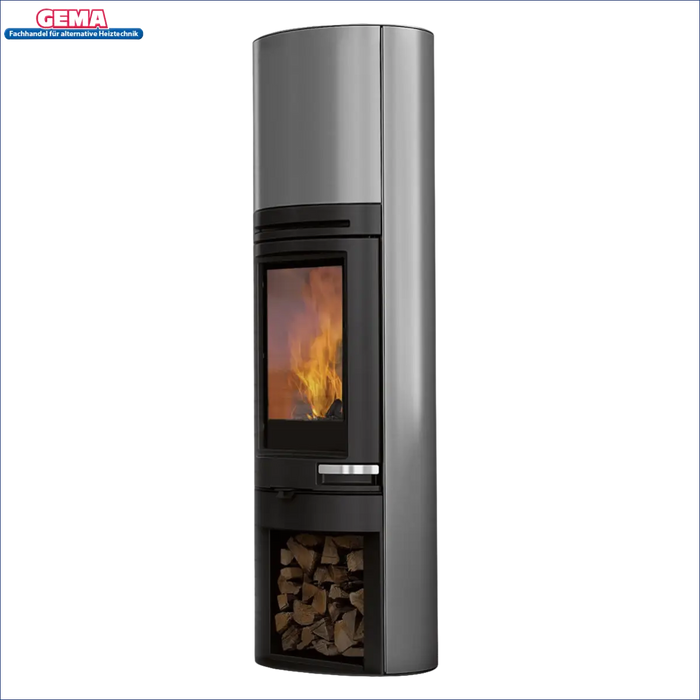Modischer grauer Holzofen Edilkamin Tally S Evo 9,1 kW