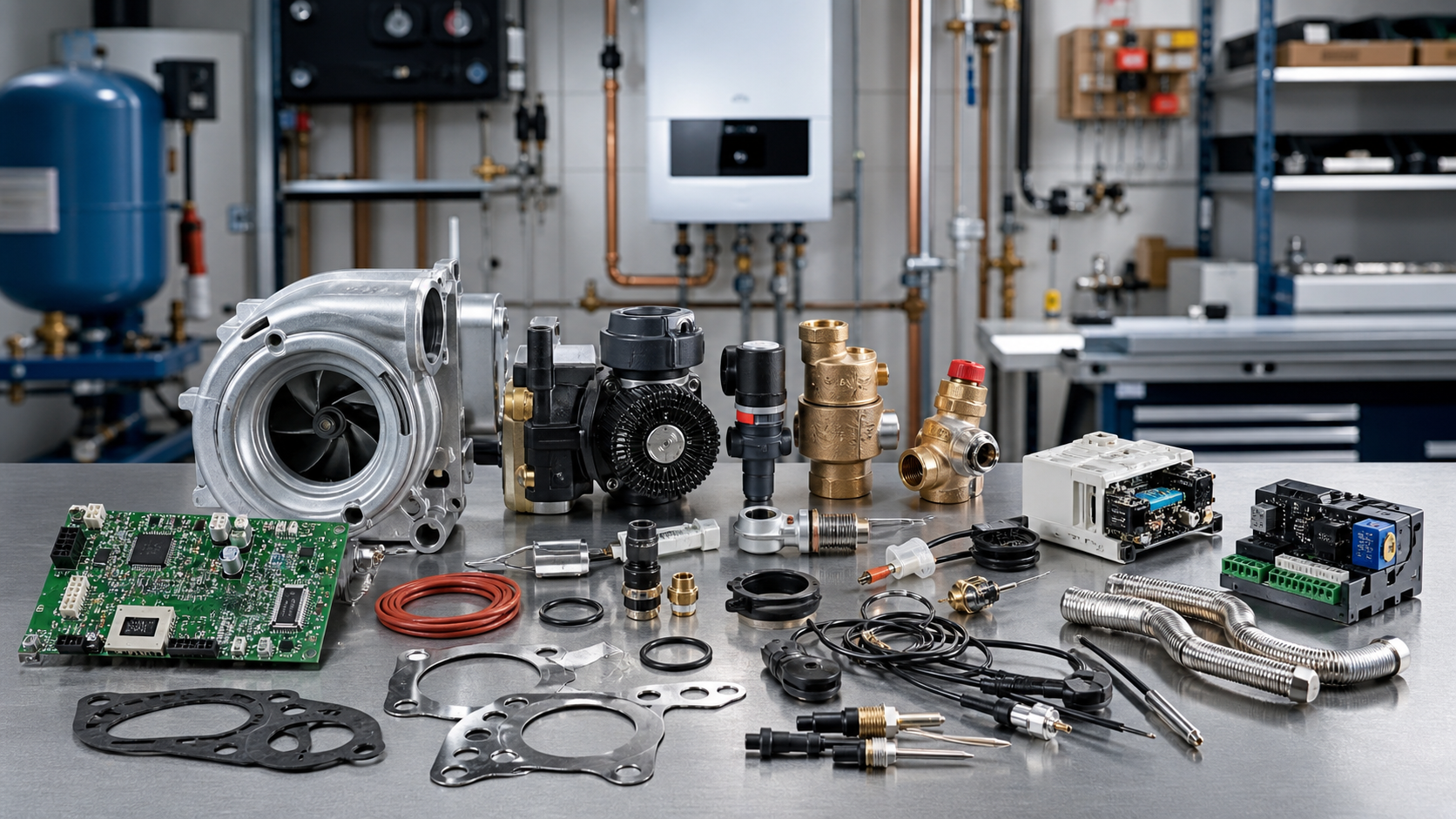 Ersatzteile aller Hersteller für Heiztechnik und Systemtechnik in sauberer Werkstattumgebung