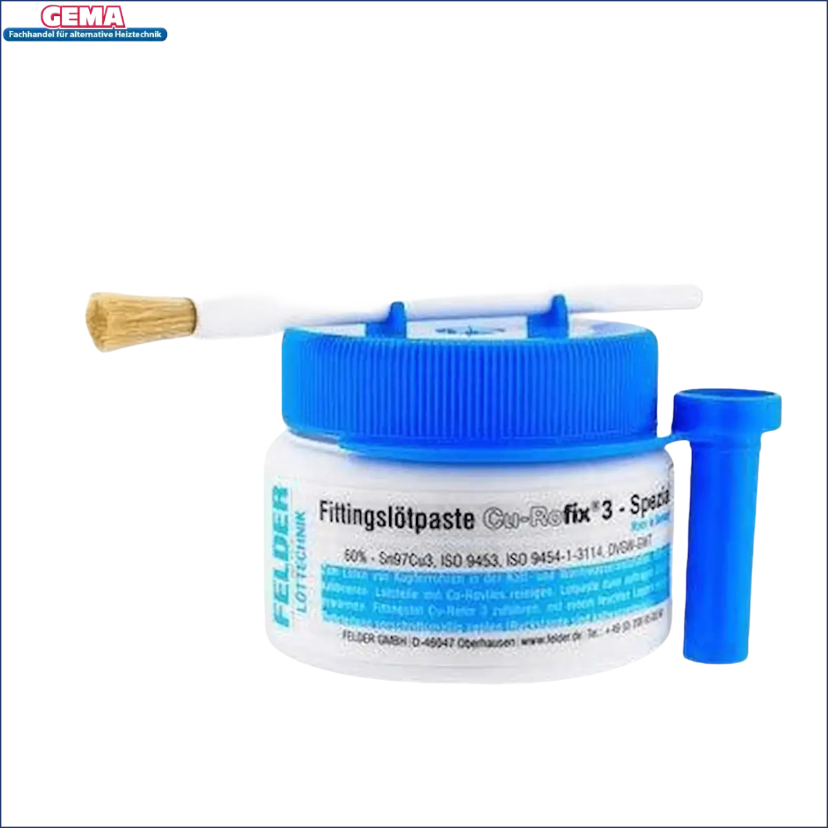 Fittingslotpaste CU-Rofix 3 mit Bürste und Applikator für professionelles Flussmittel