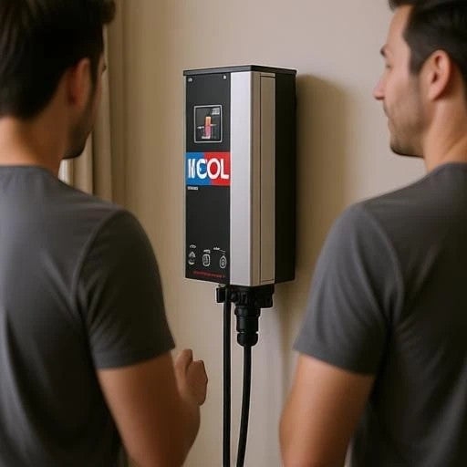 GEMA Shop Nexol NEX R2 Energy Controller mit Touchdisplay zur Steuerung der PV-Heizstab-Zweizonenheizung an einer Wand