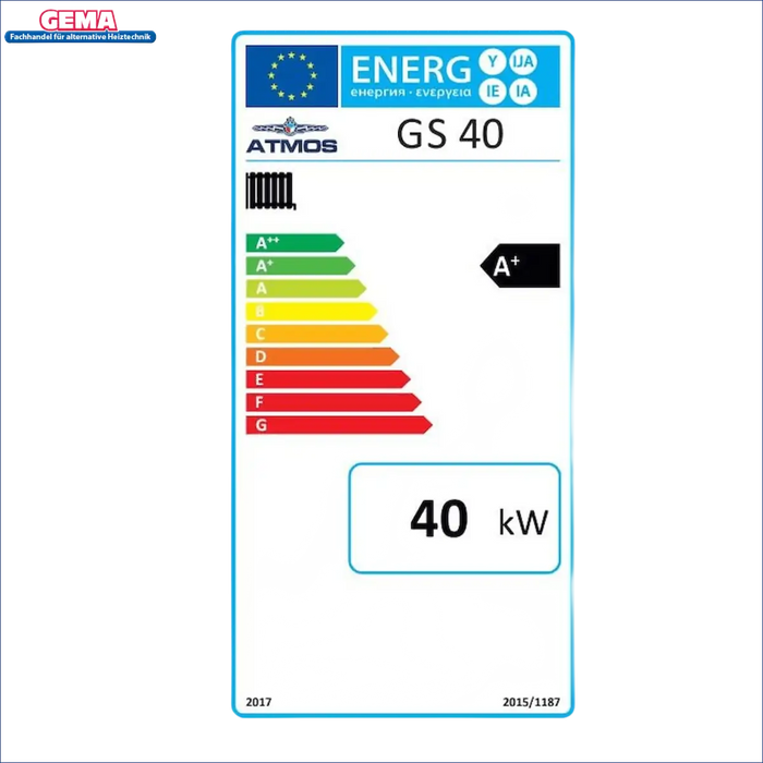 Energieeffizienzlabel für Heizzkessel Atmos GS Holzvergaser 40 kW