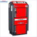 Atmos Holzvergaser Heizkessel in Rot und Grau mit 40 kW Leistung