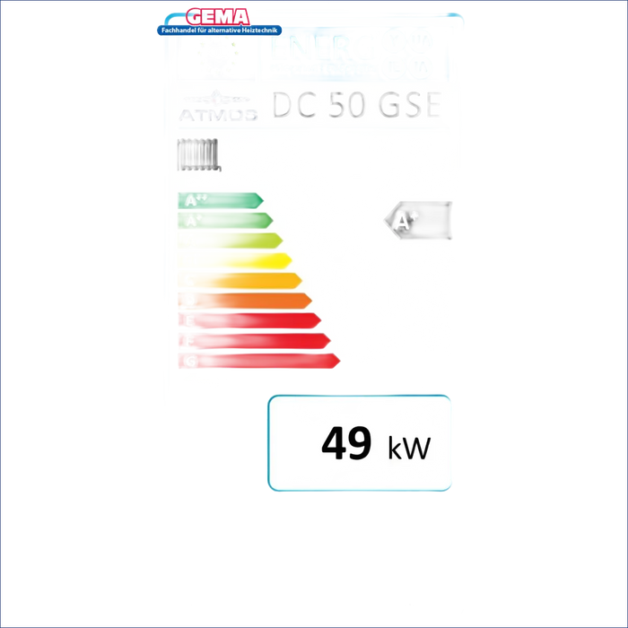 Energieeffizienzlabel für den Holzvergaser Atmos DC 50GSE