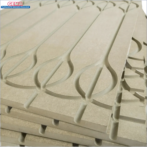 Interlocking beige Fliesen auf MDF-Flächenheizsystem Basisplatte 1200x600x18