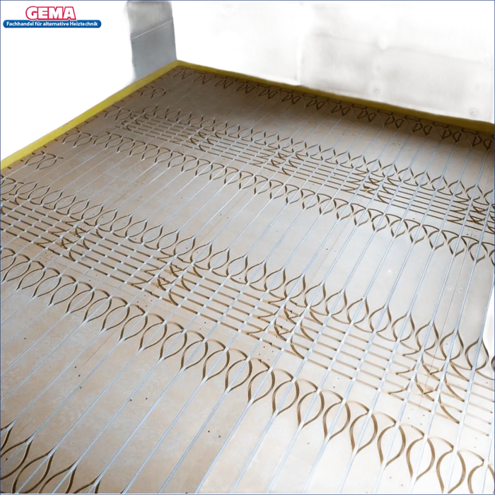 Unterbodenheizung Installation mit MDF-Flächenheizsystem Basisplatte 1200x600x18