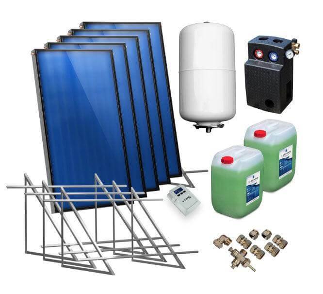 Solarpaket Flachkollektoren AMX2.38 11.95 m² für Flachdach - GEMA Shop