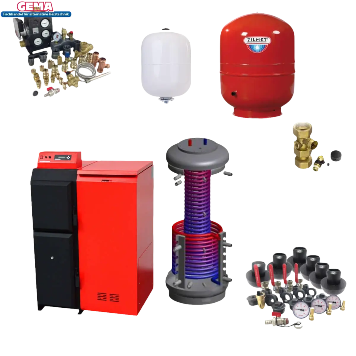 Heizungssystemkomponenten des Thermoflux Pelling 35/150 mit Hygienespeicher und 2 WT