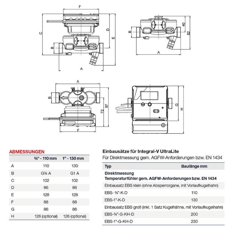 Siltuma skaitītājs 1" komplekts Qp 2,5m³/h - GEMA Shop