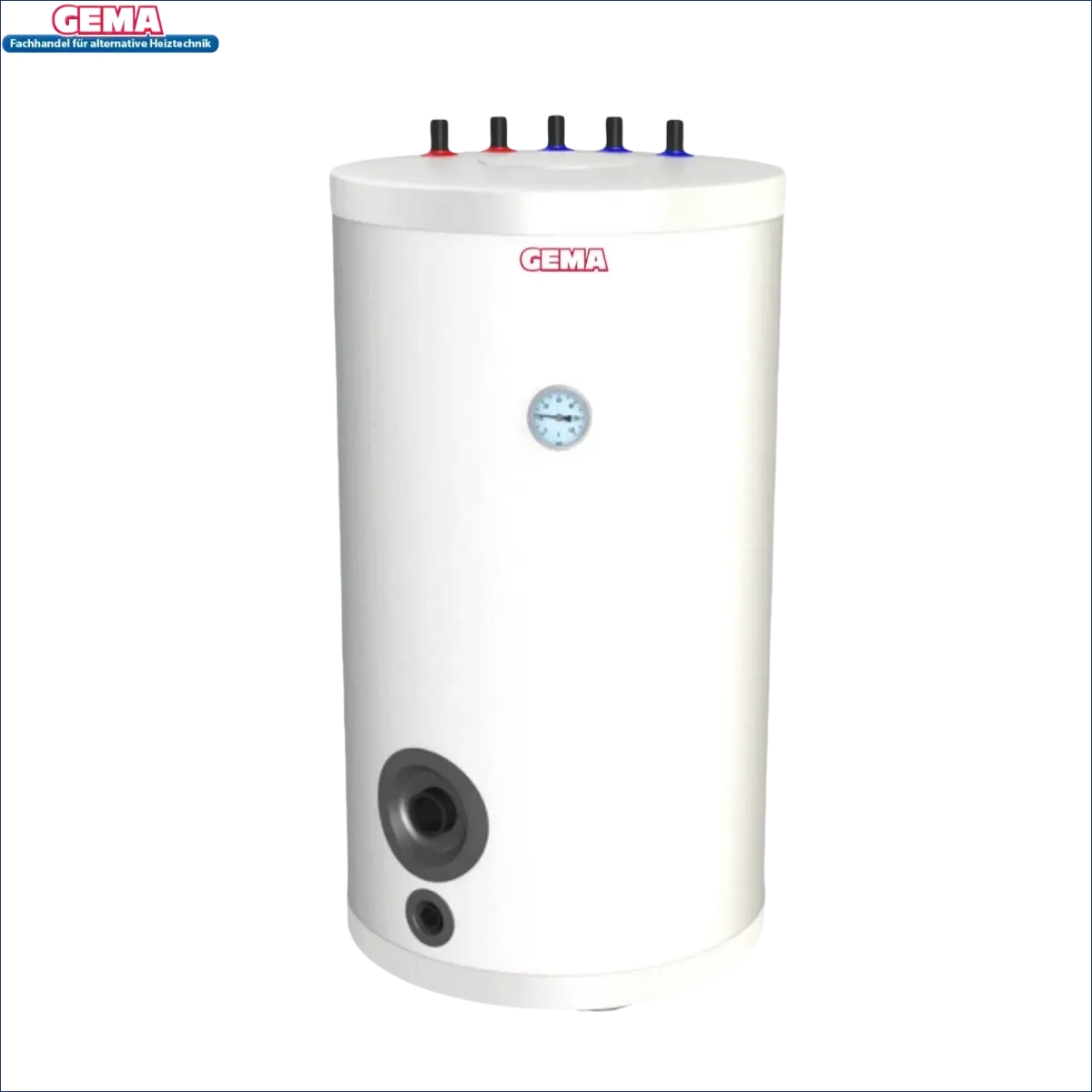 Weißer zylindrischer Warmwasserspeicher mit obenliegenden Anschlüssen, 100L-180L