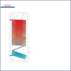 Liniendiagramm des beschrifteten Warmwasserspeichers für Sunex Fish S15 mit 1 WT