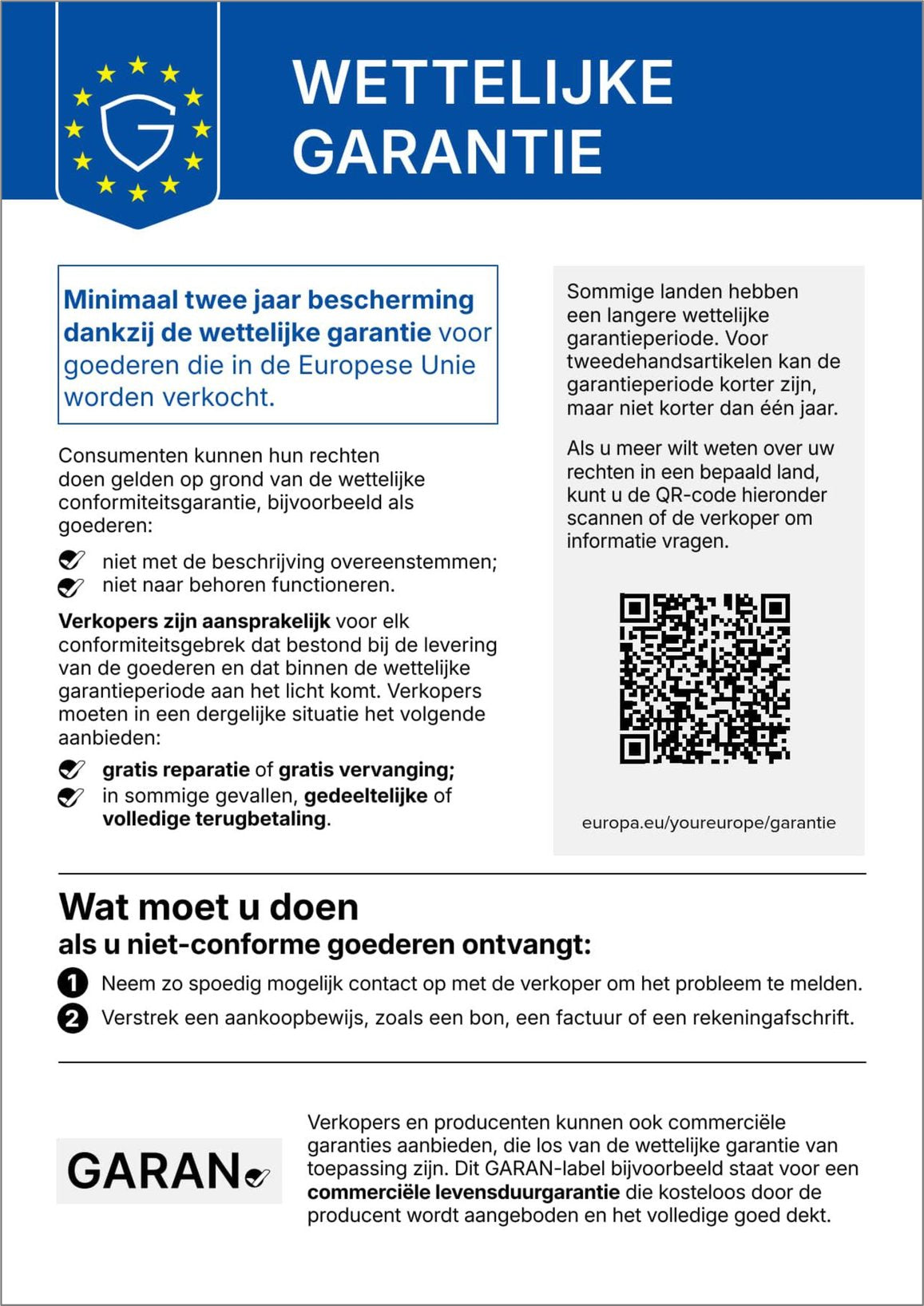 Geharmoniseerde EU-mededeling over de wettelijke conformiteitsgarantie